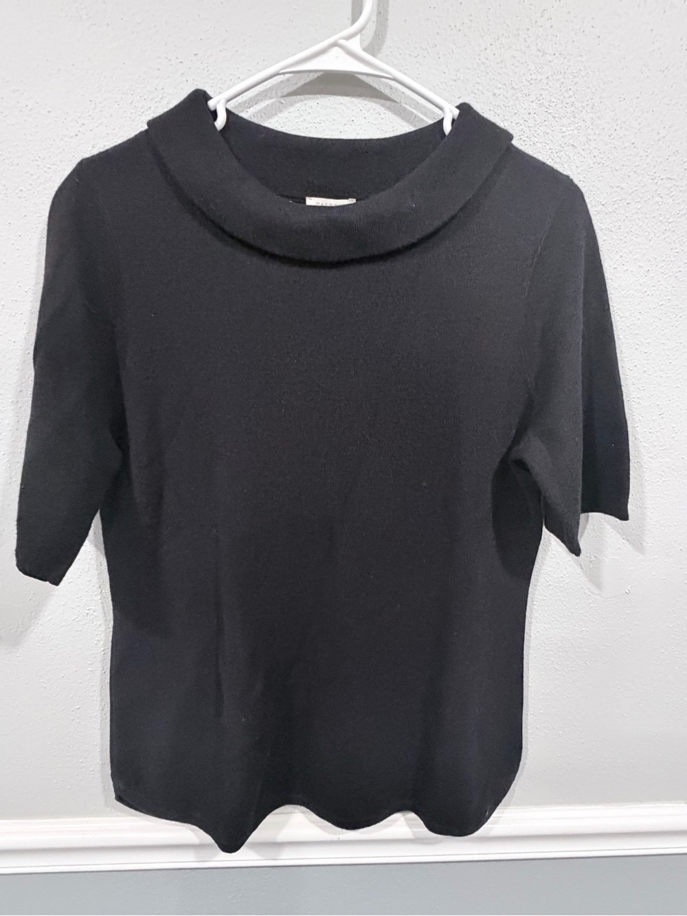 Talbots BLACK Short Sleeve Mock Neck Women's Sweater Sz S